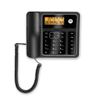 摩托罗拉(MOTOROLA)CT330C电话机座机固定电话 办公家用 双接口 语音报号 钢琴烤漆 (黑色)