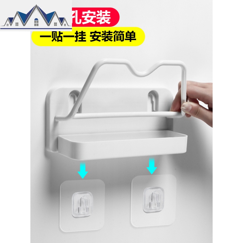 家用锅盖架壁挂式免打孔厨房放菜板的架子砧板刀具收纳用品置物架 三维工匠高清大图