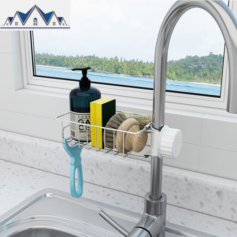 304不锈钢 水龙头置物架厨房用品家用大全水水池收纳沥水篮 三维工匠高清大图