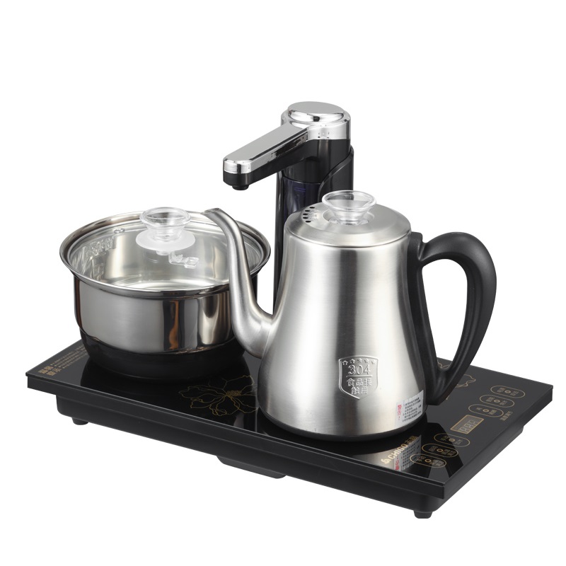 志高 全自动上水电热烧水壶家用泡茶专用茶台一体茶桌嵌入式煮茶器 星空黑消毒款 [37X20]304材质高清大图