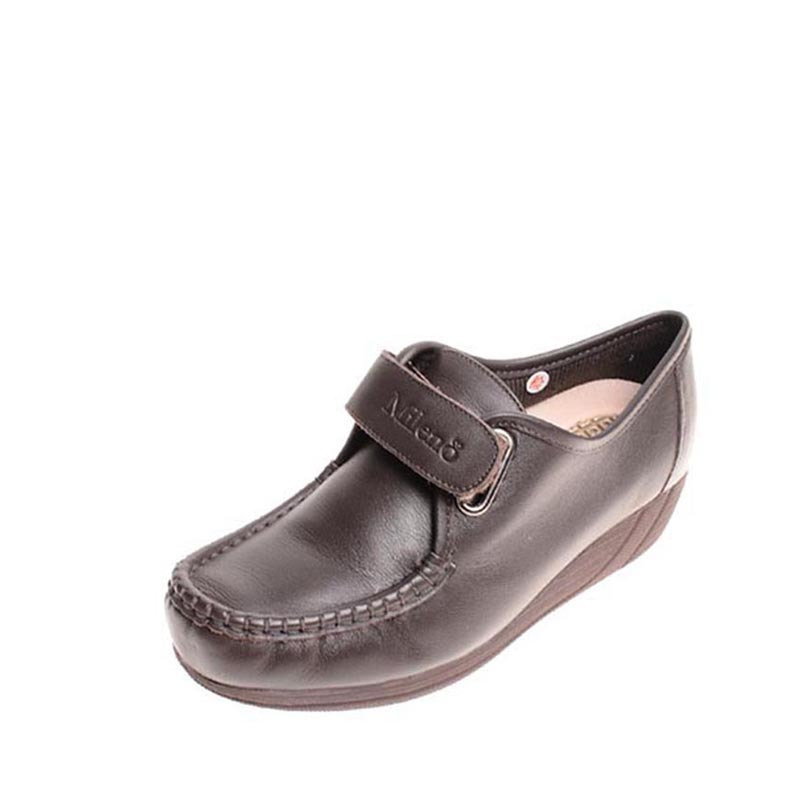 mileno米莲诺牛皮坡跟女单鞋经典健康舒适妈妈鞋休闲鞋113805