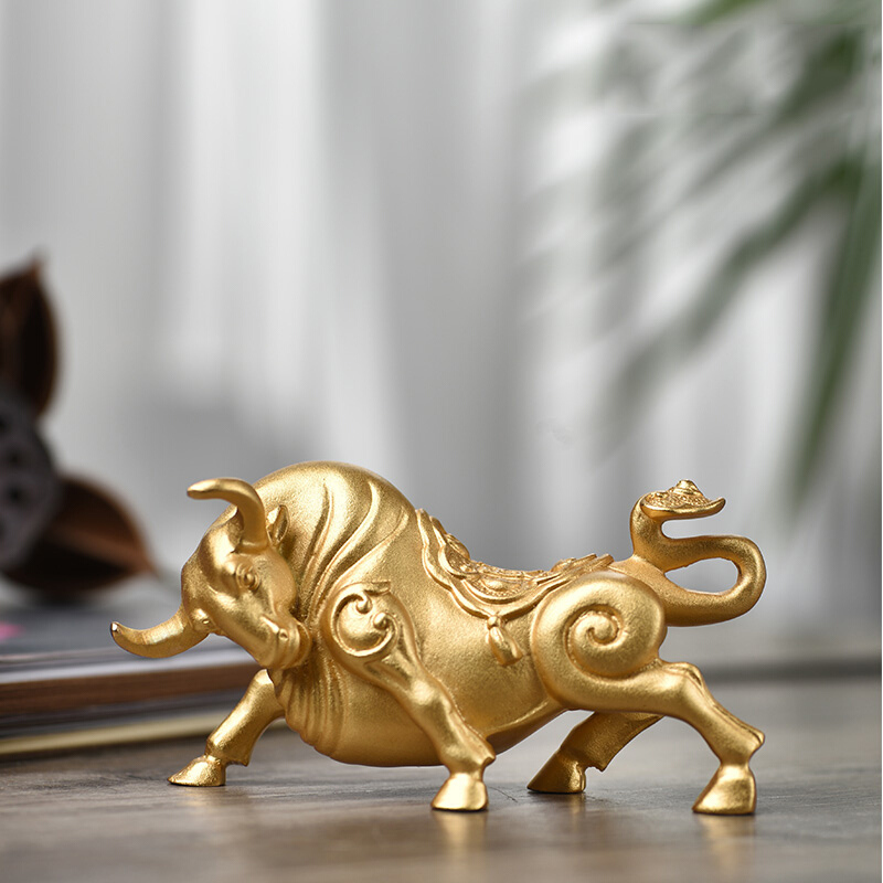 礼氏嘉礼品开业牛转乾坤摆件办公室牛年商务礼品客厅装饰牛摆件