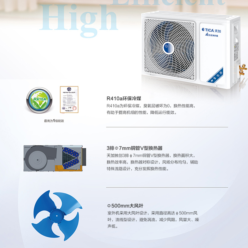 天加 (TICA) 家用中央空调 一拖一定频冷暖 1.5匹风管机 TSA/R15KRC