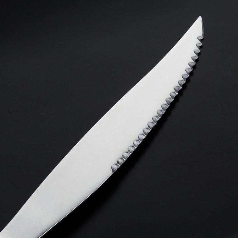 尖头圆头2只加厚加厚不锈钢牛排刀西餐刀具切牛扒刀家用吃牛排刀叉勺