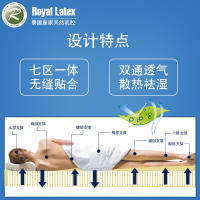 [买一送四&尺寸定制]泰国原装进口 ROYAL LATEX皇家天然乳胶床垫 柔软护脊亲肤透气 地铺睡垫榻榻米