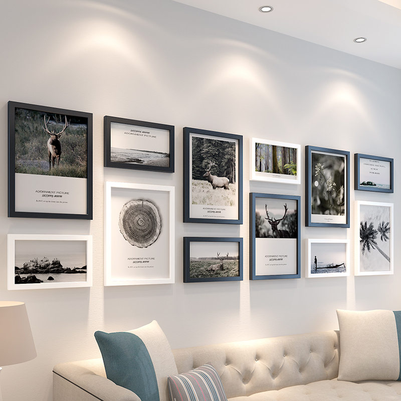 客厅照片墙装饰北欧相框墙相片墙创意个性挂墙组合连体挂一面墙10框