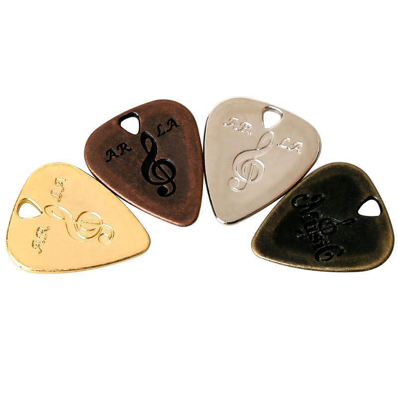 古铜色电吉他金属拨片民谣木吉他拨片锌合金钢片项链吊坠拨片装饰