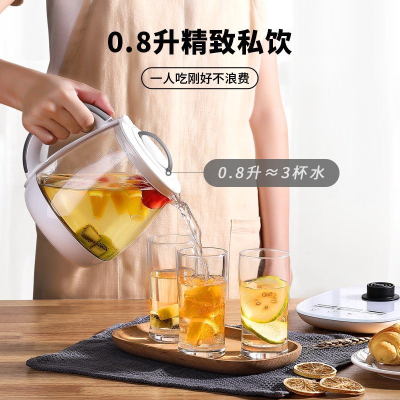 金正(NiNTAUS)养生壶0.8L多功能智能家用办公室煮茶 触屏式高硼硅玻璃 黑茶花茶煮水壶 带滤网 B18