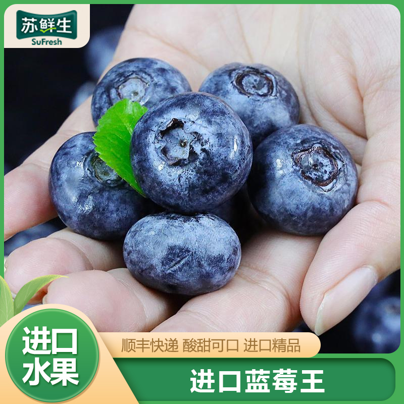 礼盒装【苏鲜生】顺丰快递 秘鲁进口蓝莓王 个头饱满 4盒 125g/盒 口感甜蜜
