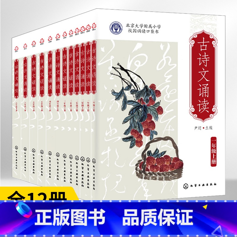 全12册古诗文诵读1-6年级上下册 小学通用 [正版]北大附小古诗文诵读全12册尹超主编北京大学附属小学校园读本古诗文诵