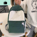 双肩包女大学生简约百搭韩版高中生书包日系学院风森系初中背包NEWLAKE 绿色小丸子收藏送小礼物