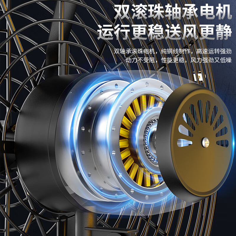 钻石牌FS-75工业落地扇(ABS扇叶,铜线电机,2.5米电源线)高清大图