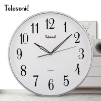 天王星(Telesonic)静音时钟餐厅创意立体花瓣显示家居卧室书房石英钟 时尚客厅挂钟 13英寸