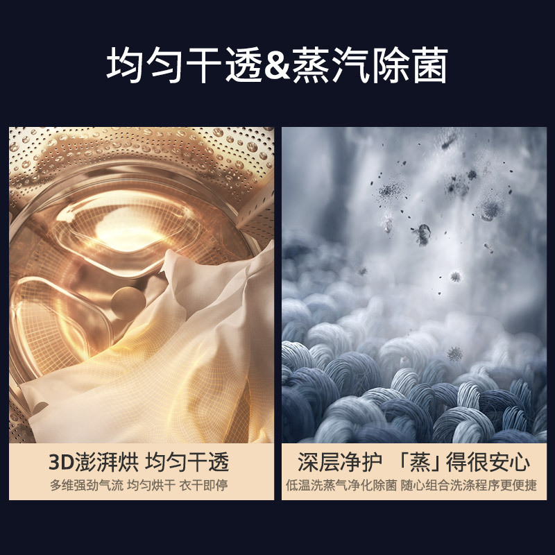 西门子(SIEMENS)10公斤IQ300洗干一体机立体烘干专业护衣WJ45XMY08W高清大图