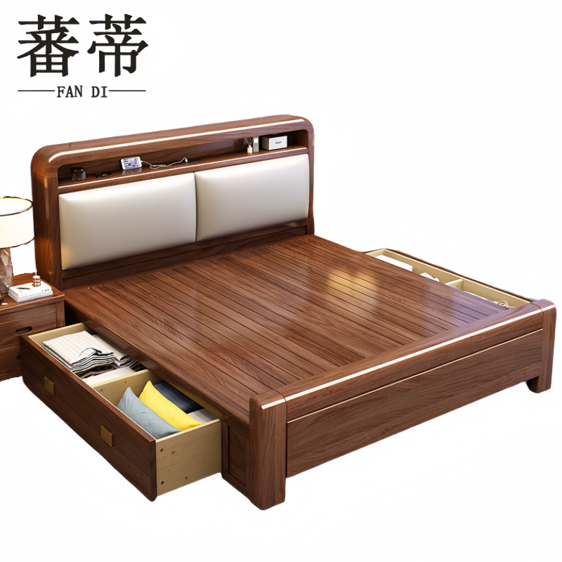 蕃蒂1.5m床带床垫组高清大图