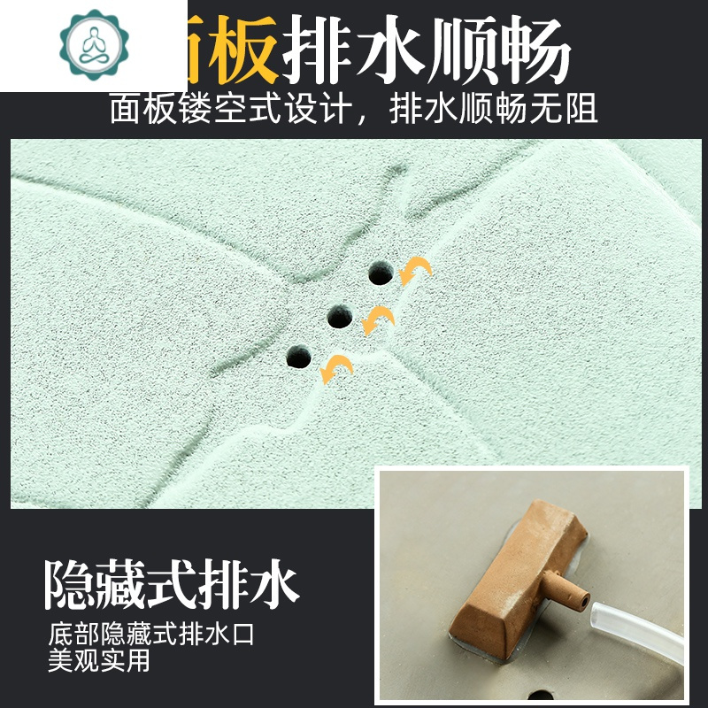 陶瓷茶盘家用创意枫叶白瓷排水双用简约现代玻璃功夫茶具干泡茶台 封后 款式02黑枫叶茶盘(排水)