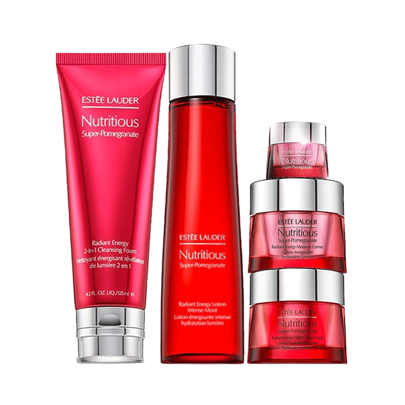 雅诗兰黛(estee lauder)面部护肤套装礼盒鲜活亮采红石榴护肤五件套