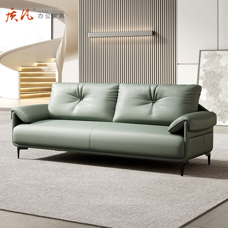 质凡现代简约办公沙发商务会客洽谈沙发 单人位(乳胶款)高清大图