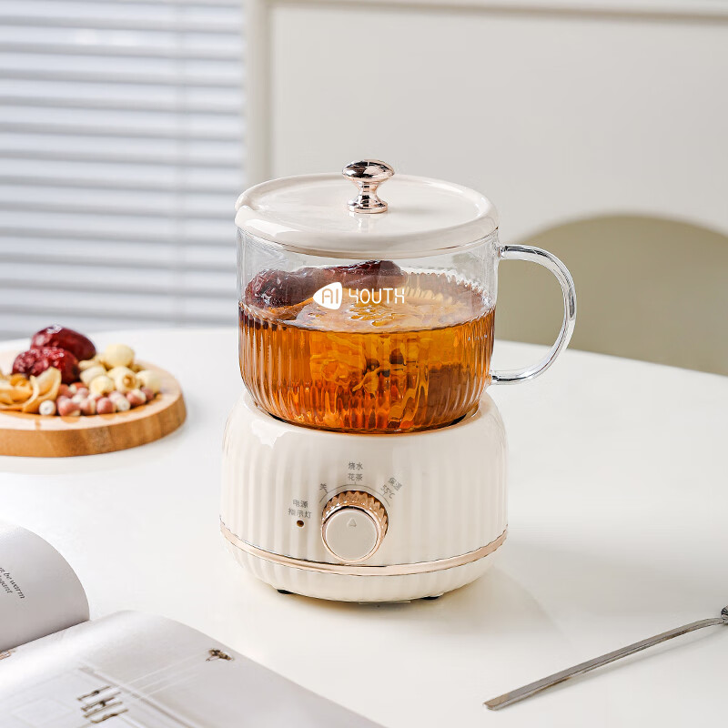 艾青春多功能养生壶迷你办公室煮茶器家用小型花茶壶玻璃电炖杯 MY-203高清大图