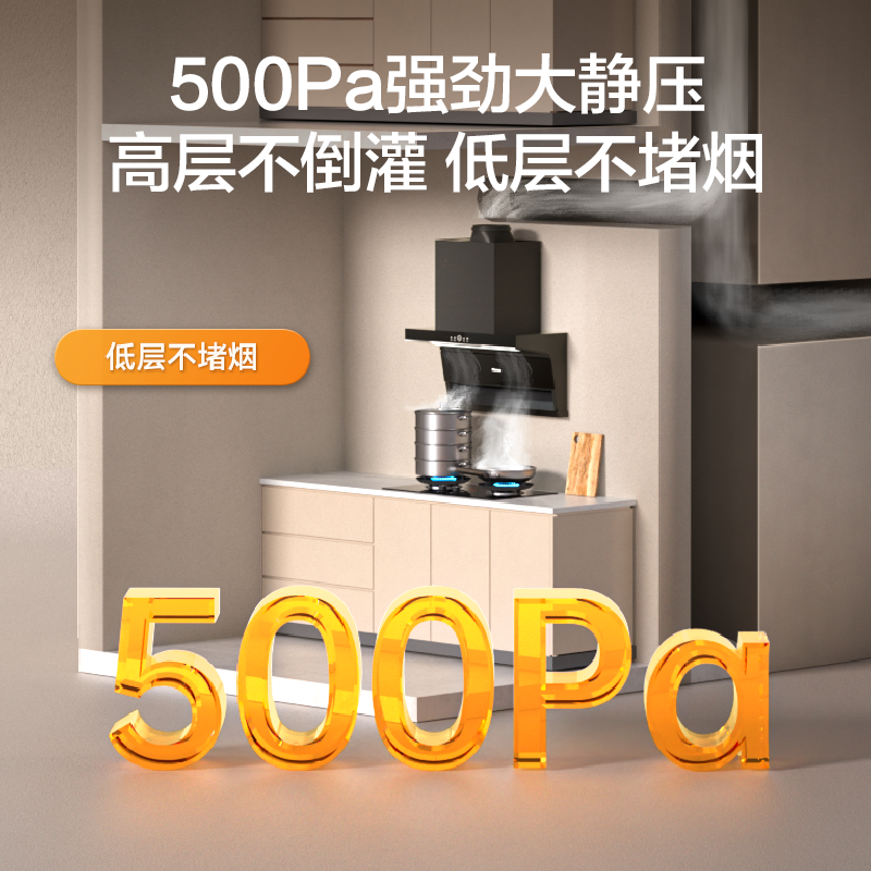 海信纤薄油烟机DS11HMini 75cm尺寸顶侧双吸24m³吸力净魔方排烟机高清大图