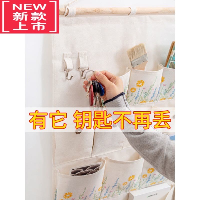 可莉允布艺挂手机收纳挂袋壁挂墙挂式宿舍墙上储物袋门后器悬挂置物袋图片