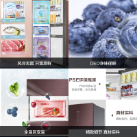 海尔(Haier)220升三门冰箱 彩晶风冷无霜 DEO净味 全温区变温 租房小冰箱 BCD-220WDGR