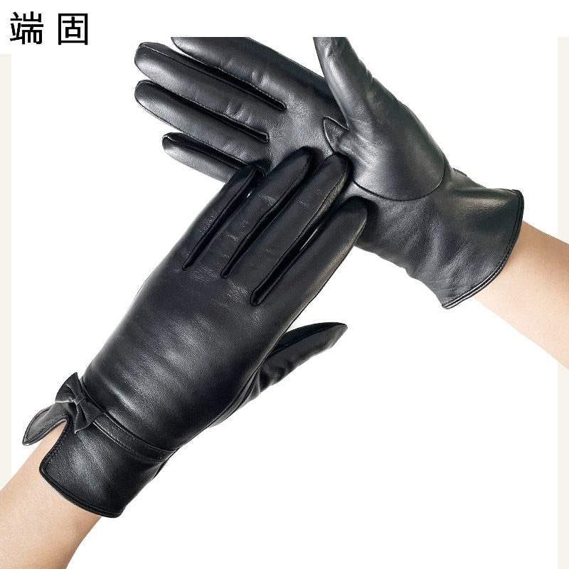 端固女士触屏加绒羊皮手套盒装D3T/副高清大图