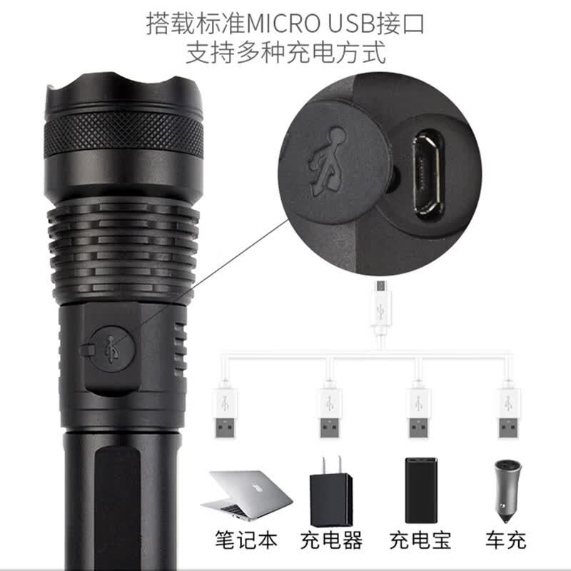 三极 Tri-polar TP3387 伸缩变焦P50灯珠强光手电筒 17*4.2/3.5cm (单位:个) 黑色高清大图