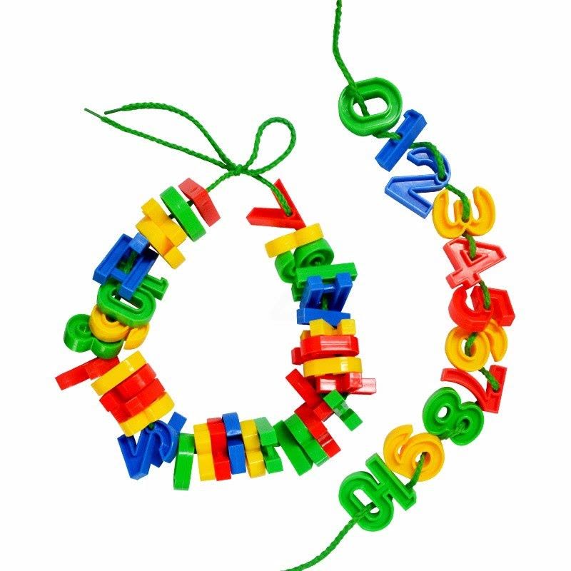 幼儿园婴幼儿童穿珠子女孩男宝宝1-2-3岁6串珠子玩具数字穿线积木图片