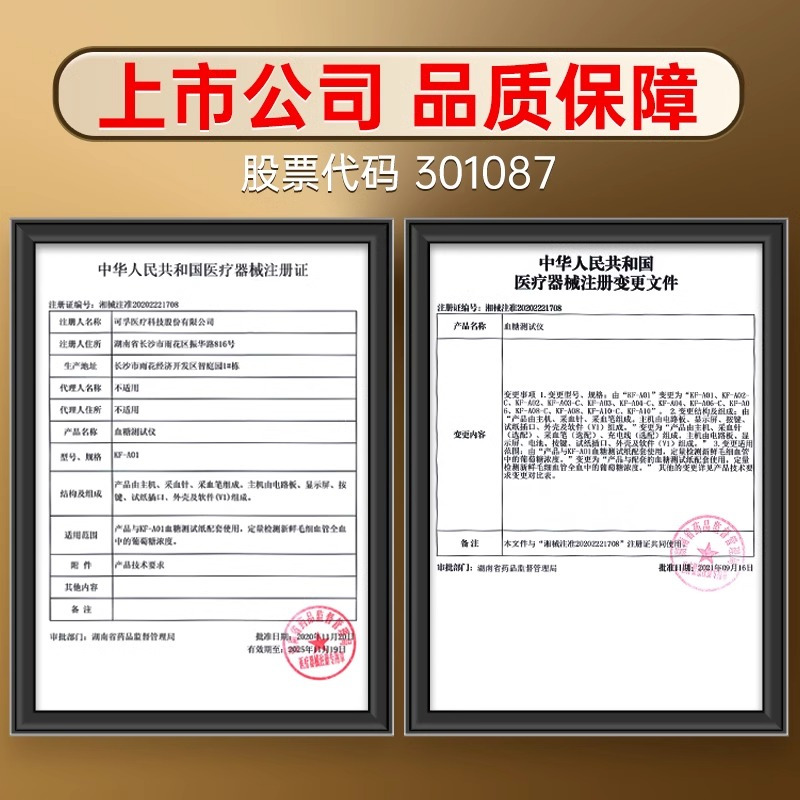 可孚血糖仪测血糖的仪器家用试纸医用高精准糖尿病逸测A03黑[仪器+100试纸]