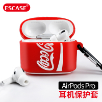 ESCASE AirPods Pro保护套苹果3代蓝牙无线耳机硅胶套防丢苹果蓝牙无线耳机收纳盒送登山扣 红色瓶装