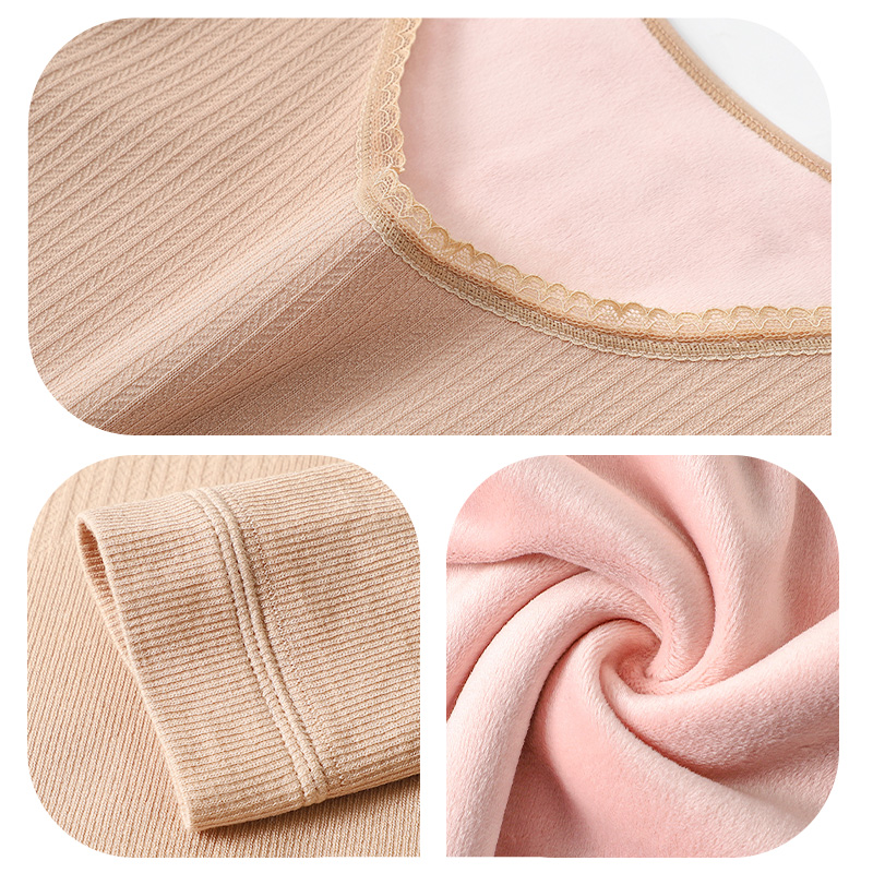 浪莎保暖内衣女士加厚加绒冬季修身美体打底中老年人秋衣秋裤套装高清大图