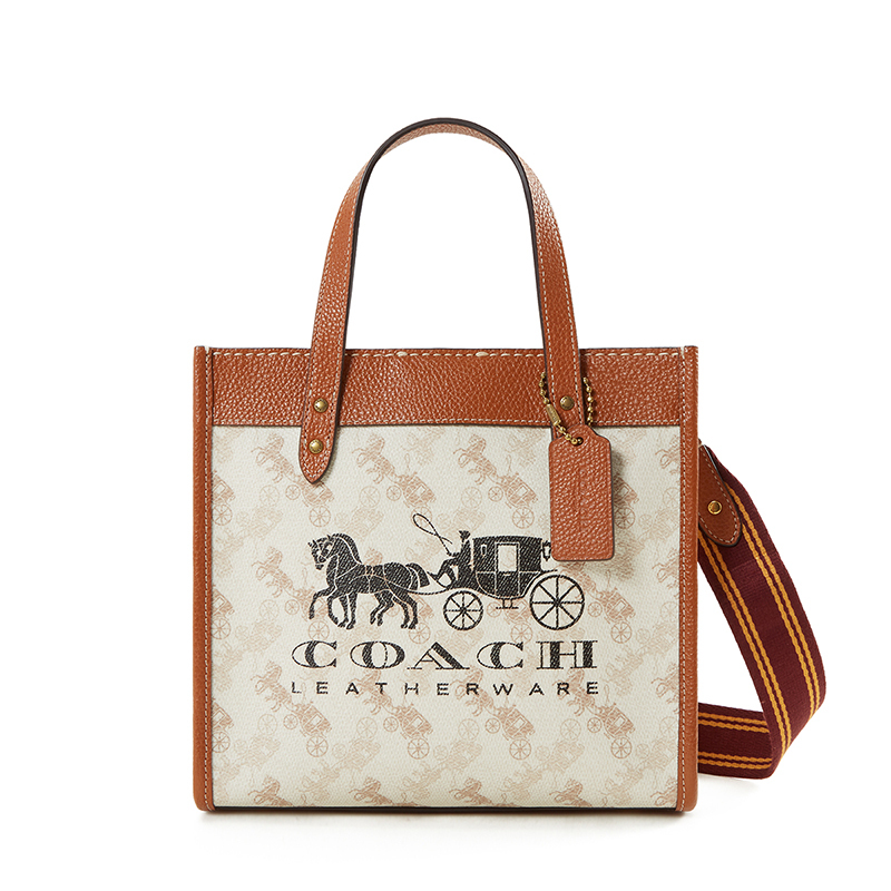 coachfield22马车图案印花托特包c8456奢侈品女包手提包单肩包斜挎包