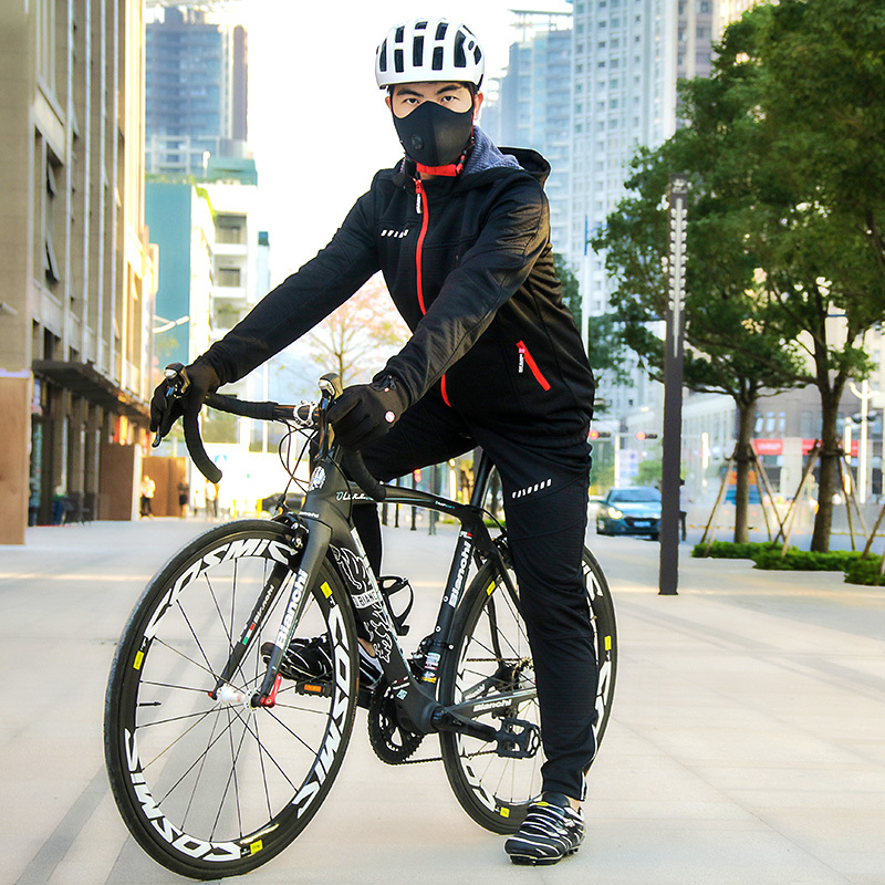 xintown骑行服防风衣套装上衣裤子抓绒防水山地车自行车服装公路车