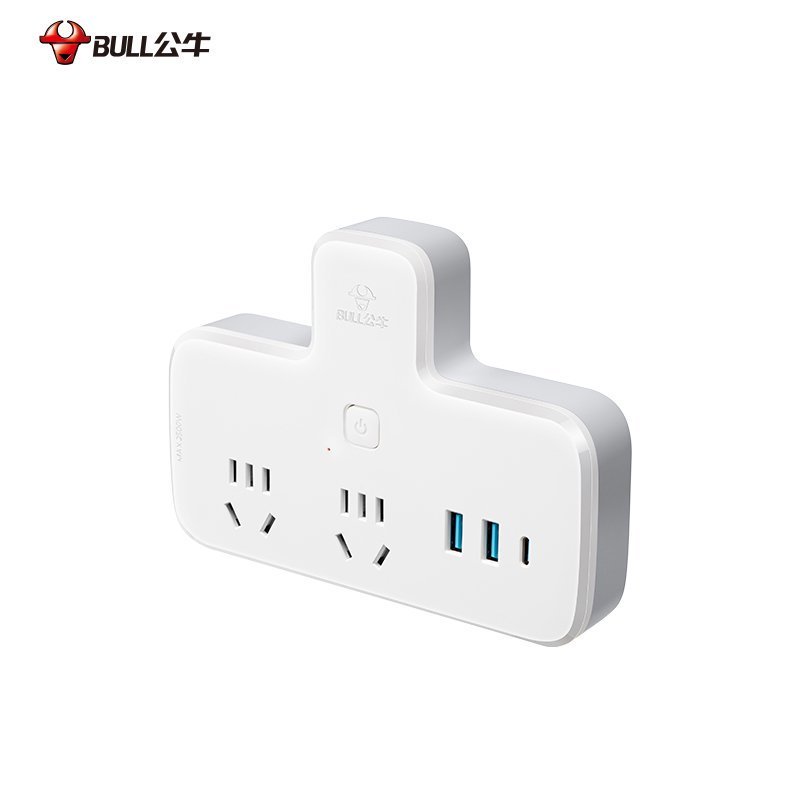 公牛(bull)GN-96021Q30一转五总控开关[带30W快充]转换插头插座面板多孔转接头多功能插排扩展插座转换器