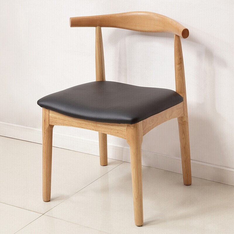 欧宝美酒店桌椅牛角椅 欧宝美北欧仿实木牛角椅子餐厅靠背餐椅现代