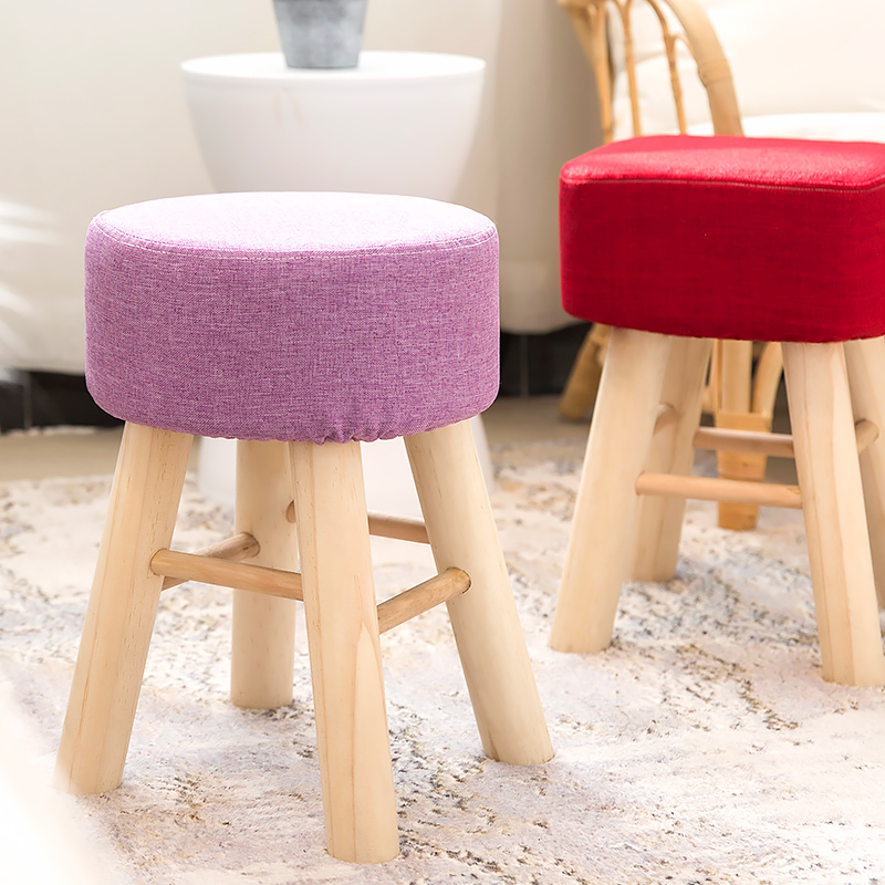 尋木匠凳子矮凳家用布艺凳小凳子板凳沙发凳简约现代多功能布艺凳小木