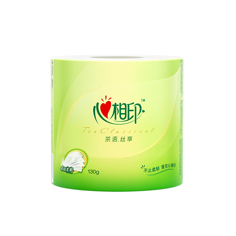 心相印 茶语经典 4层茶叶压花卷筒卫生纸 130克/卷 30卷/箱 一箱装 BT930高清大图