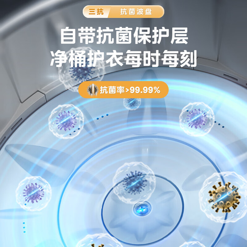 美的(Midea)洗衣机全自动波轮9公斤大容量升级 专利免清洗十年桶如新 宿舍租房家用MB90V39E家电国家政府补贴