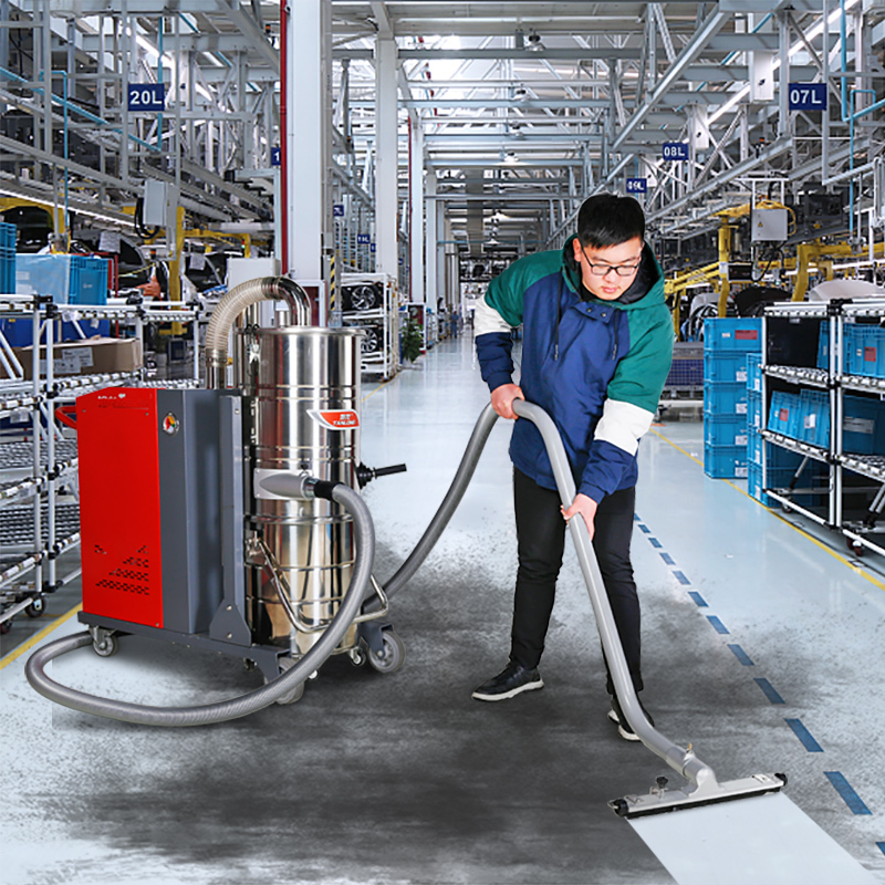坦龙7.5kw工业吸尘器380v大型车间吸铁屑铝屑铁渣手推式吸灰机器