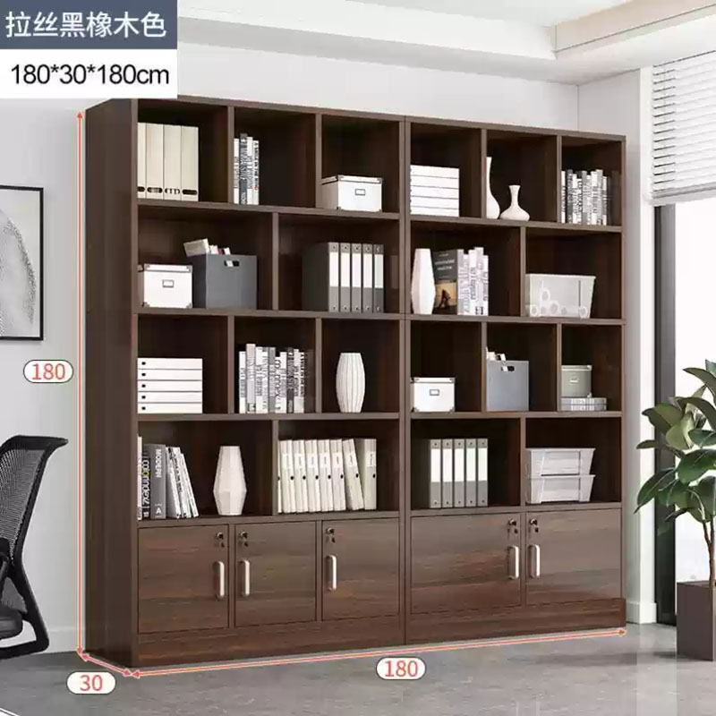 鑫金虎 文件柜木质办公柜带锁落地书柜组合180*30*180cm高清大图
