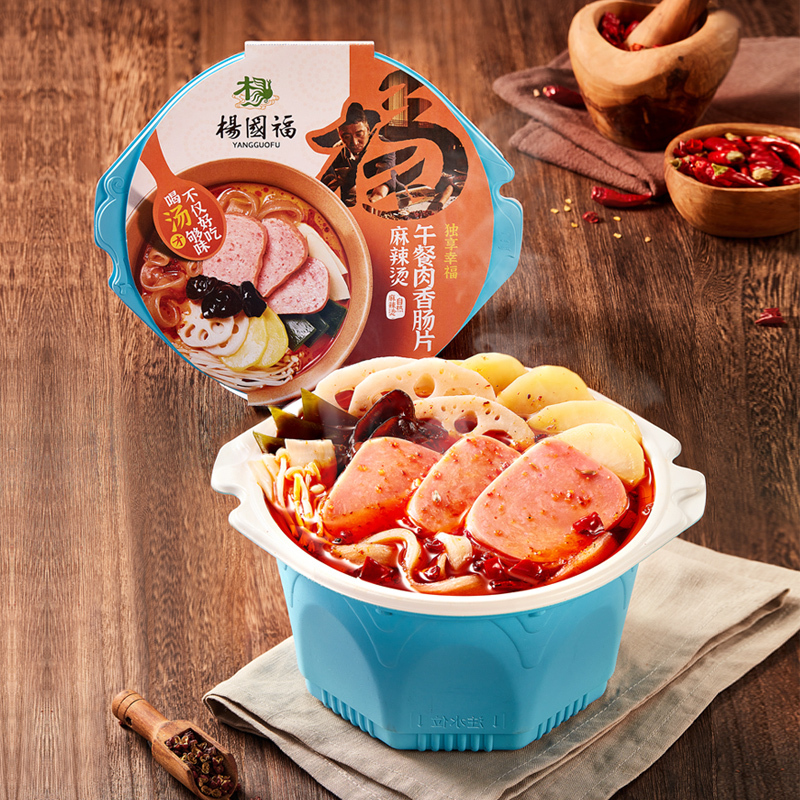 杨国福麻辣烫午餐肉香肠片自热麻辣烫435g 自热火锅速食 麻辣味高清大图