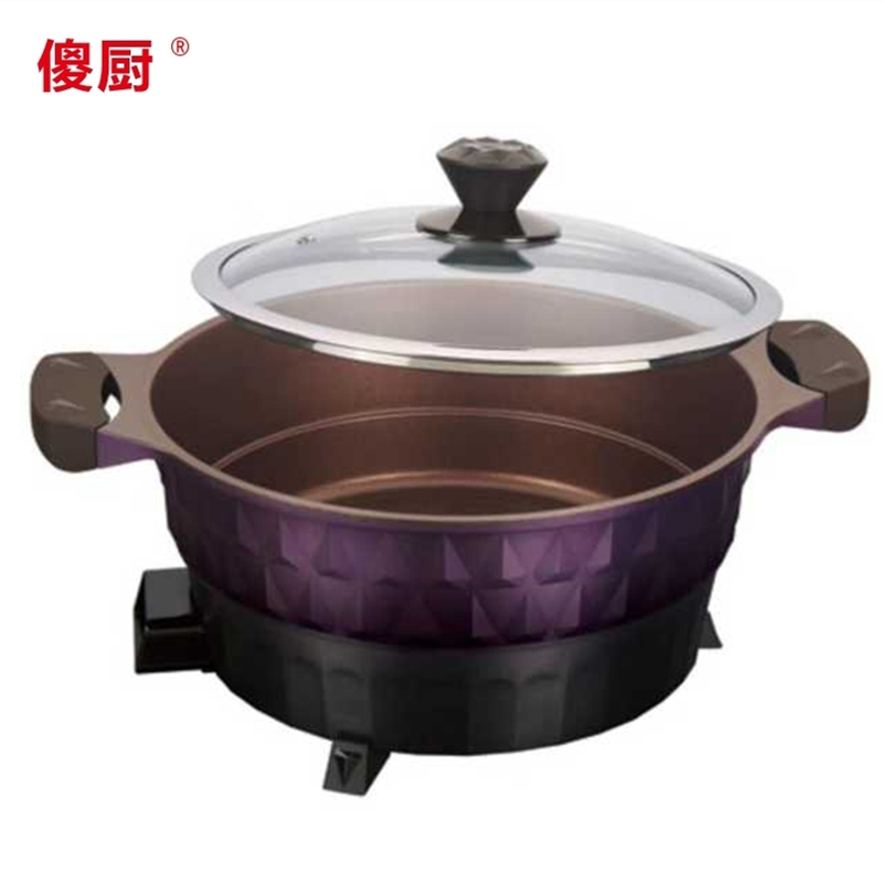 傻厨shachu28228多功能电热锅电火锅不粘锅直径28厘米炒锅煎锅