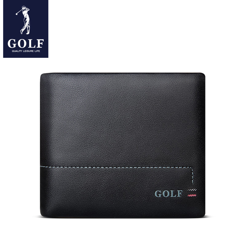 高尔夫(GOLF)钱包男士头层牛皮正品2020新款中青年钱夹潮横款薄皮夹男式钱包