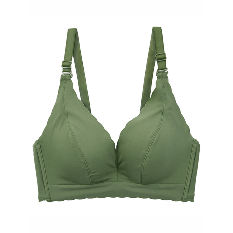 无磁无铁内衣女小胸聚拢薄款无金属电子厂富士康过安消磁文胸罩