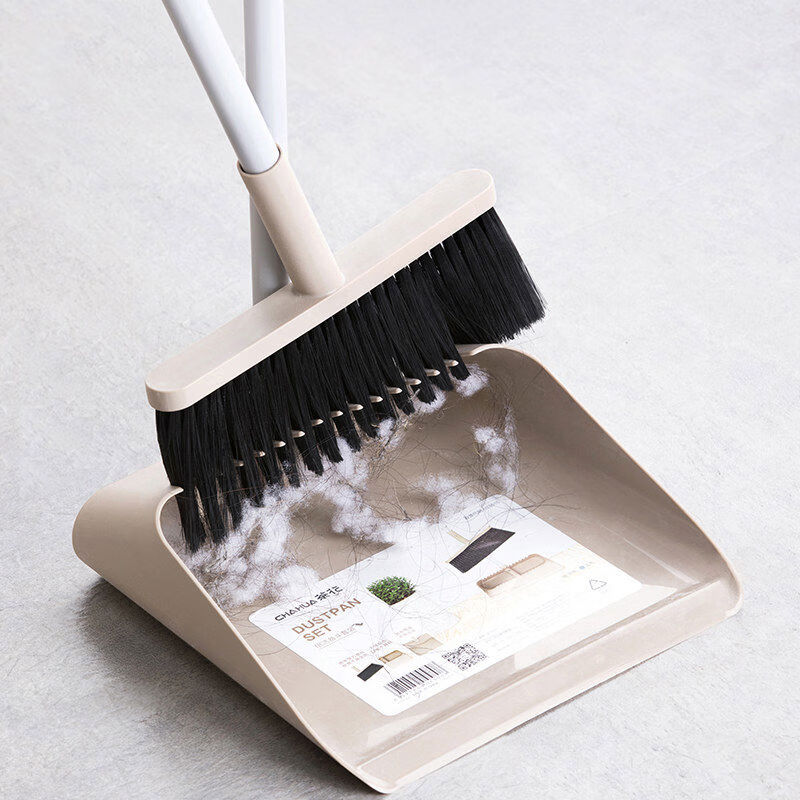 茶花(CHAHUA)扫把簸箕套装家用塑料扫帚懒人扫地笤帚组合卫生间扫头发扫水深蓝色_1套装[旋转头] 1725高清大图