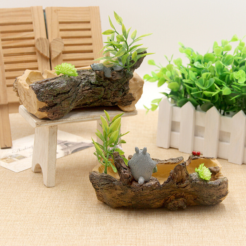 可爱龙猫烟灰缸带水个性客厅办公室家居摆件潮流多肉种植盆
