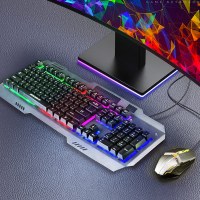 魔蝎手(mogegame) GX18有线键鼠套装 金属面板游戏键鼠电脑环境台式笔记本USB吃鸡键盘 低噪音宏定义鼠标