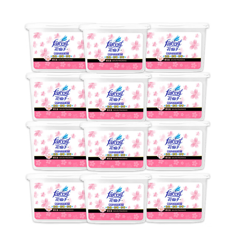 花仙子(Farcent)除湿盒樱花味干燥剂除湿剂衣柜室内防霉房间防潮吸湿盒 200g*12盒高清大图