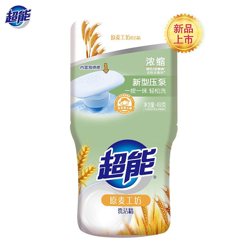 [超能][450g]原麦工坊 洗洁精 瓶家庭装浓缩去油谷物香氛